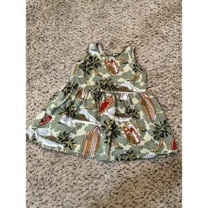 Hilo‎ Hattie Girls 3T Hawaiian Aloha Dress Palm Tree Surfboard Luau